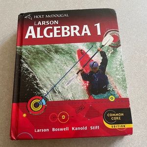Holt McDougal Larson algebra 1 math book for high school.